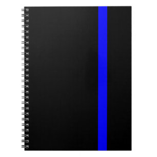 Caderno Espiral Blue Line fino simbólico no preto