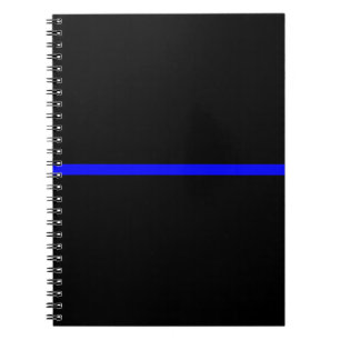 Caderno Espiral Blue Line fino simbólico no preto contínuo