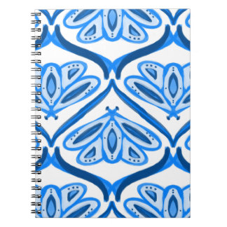 Caderno Espiral Blue Moth Butterfly Watercolor Looks White Pretty 