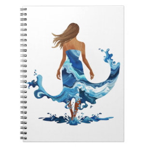 Caderno Espiral Blue Waves Ocean Girl