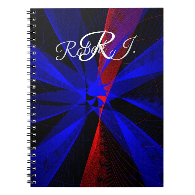 Caderno Espiral Blueberry Color Abstract Geometric Spiral Notebook (Frente)