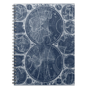 Caderno Espiral Blueprint do Mundo