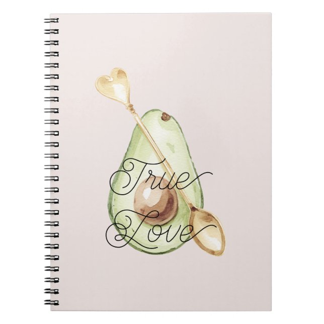 Caderno Espiral Blush Pink Avocado Heart Spoon  (Frente)