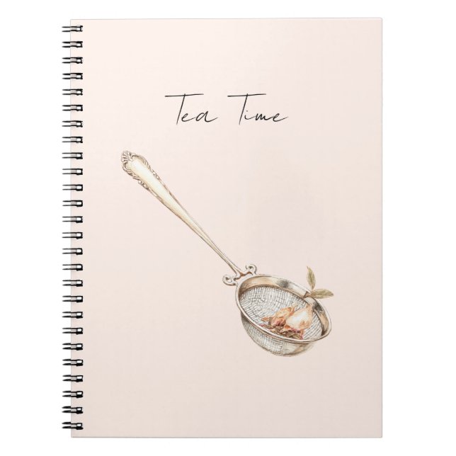 Caderno Espiral Blush Pink Hora do Chá (Frente)