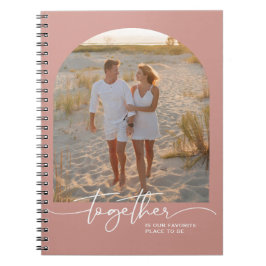 Caderno Espiral Blush Pink Together Typography Couple Valentine