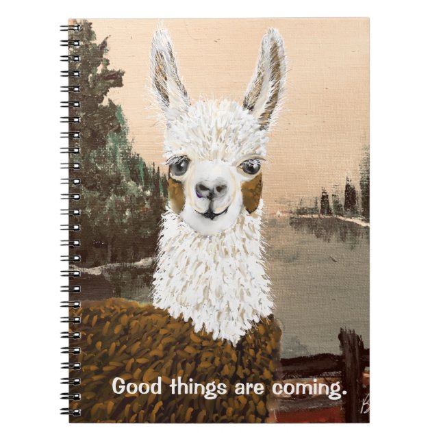 Caderno Espiral Boas Coisas Estão Chegando Mama Llama (Frente)