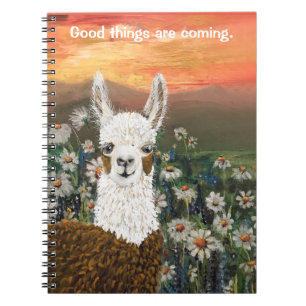 Caderno Espiral Boas Coisas Estão Chegando Mamãe Llama