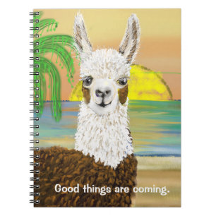 Caderno Espiral Boas Coisas Estão Chegando Mamãe Llama