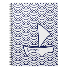 Caderno Espiral Boat on Waves Photo Notebook