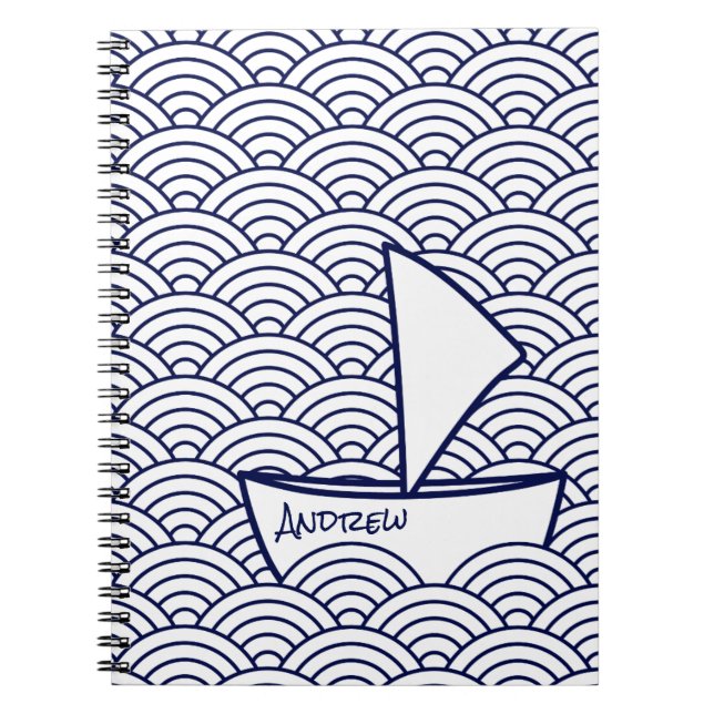 Caderno Espiral Boat on Waves Photo Notebook (Frente)