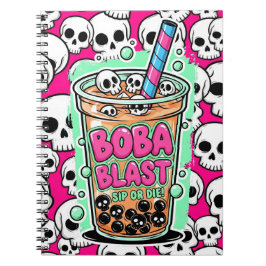 Caderno Espiral Boba Blast – Sip or Die! 