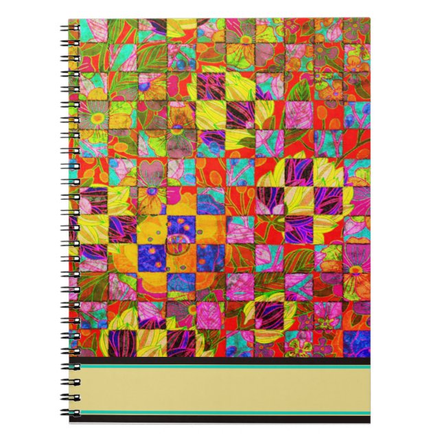 Caderno Espiral Bohemian checkfloral (Frente)