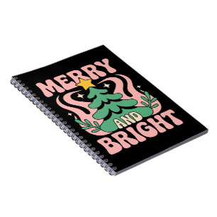 Caderno Espiral Boho Alegre e Brilhante Floral Personalizado Natal