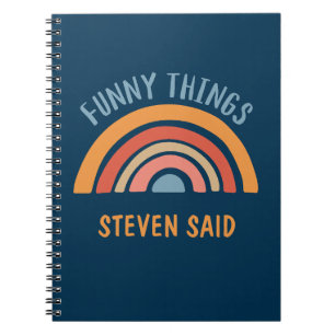 Caderno Espiral Boho Arco-íris Coisas Engraçadas que Meu Filho Dis