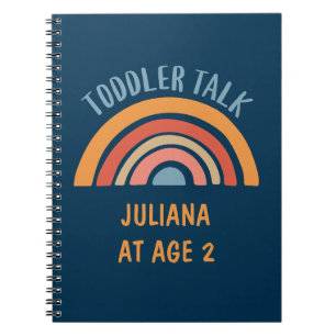 Caderno Espiral Boho Arco-íris Divertido Bebê Fala Personalizado