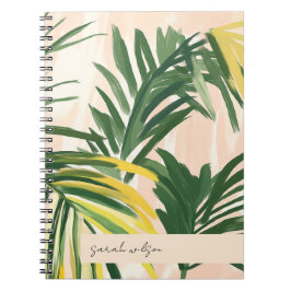 Caderno Espiral Boho Blush Green Palm Sai da Praia