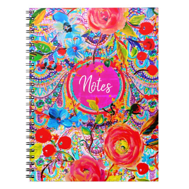 Caderno Espiral Boho Caravan Floral (Frente)