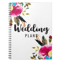Caderno Espiral Boho Chic Floral Watercolor Planner
