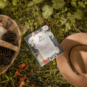 Caderno Espiral Boho Floral Mushroom   Chá de fraldas Guest Book