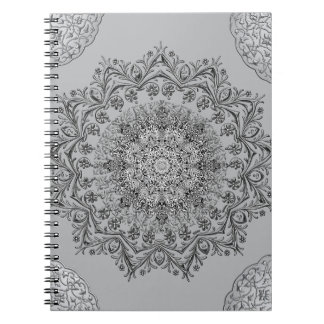 Caderno Espiral Boho Mandala Cinza Elegante