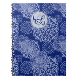 Caderno Espiral Boho Moody Blues Mandalas Monogramadas