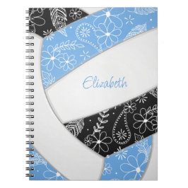 Caderno Espiral Boho penas paislies lourão preto azul