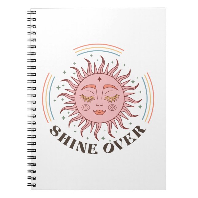 Caderno Espiral Boho Retro Sun Shine (Frente)