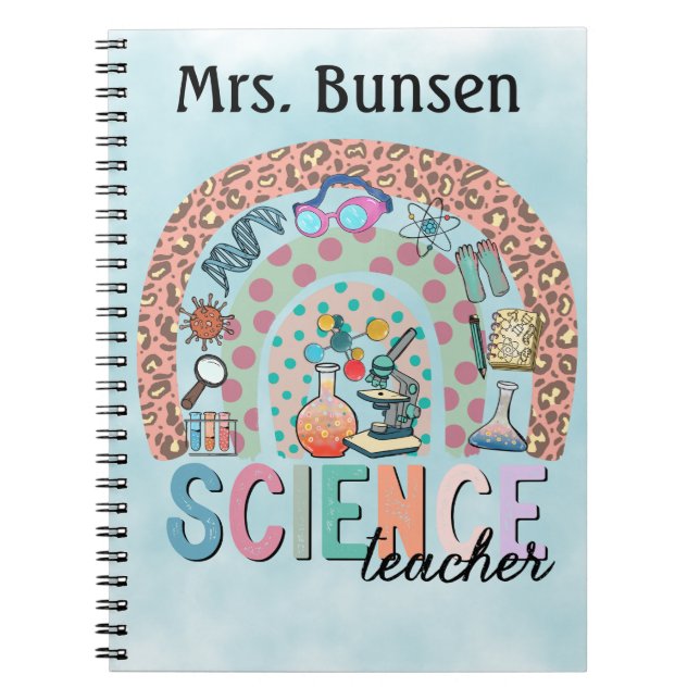 Caderno Espiral Boho Science Pensou que o Arco-Íris era personaliz (Frente)