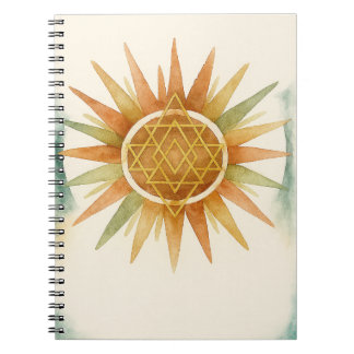 Caderno Espiral Boho Sunburst Watercolor Notebook – Personalized