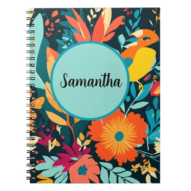 Caderno Espiral Boho Tropical, Samantha Boho  (Frente)