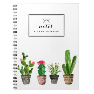 Caderno Espiral Boho Watercolor - Sucultos Personalizados
