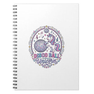 Caderno Espiral Bola de Discoteca Unicórnio Unicórnio Estampa Dive