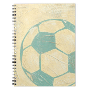 Caderno Espiral Bola de Futebol Azul Pastel de Chariklia Zarris
