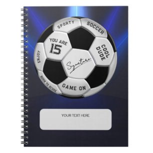 Caderno Espiral Bola de Futebol Personalizada de Aniversário Id