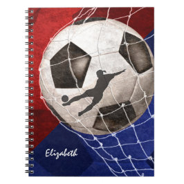 Caderno Espiral Bola de futebol que denta o futebol da menina azul