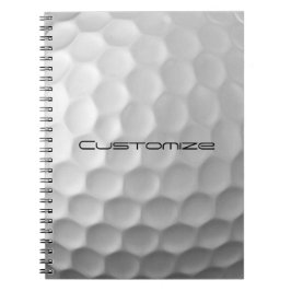 Caderno Espiral Bola de Golfe com Texto Personalizado