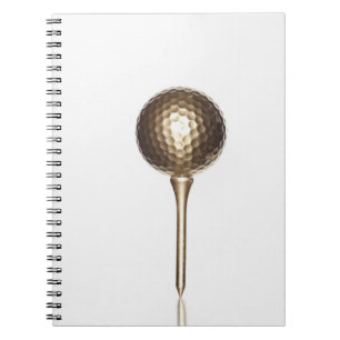 Caderno Espiral Bola de golfe Dourado e T