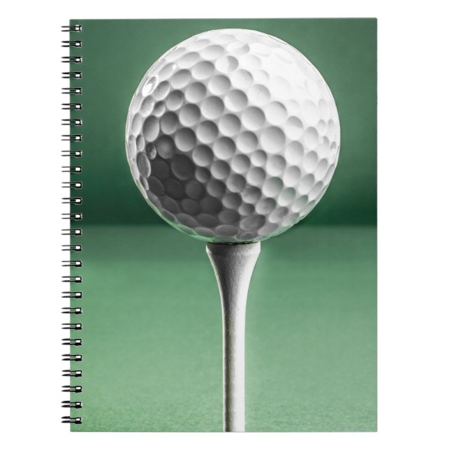 Caderno Espiral Bola de Golfe no Tee (Frente)