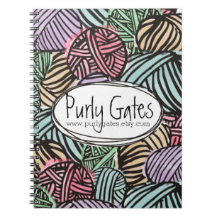 Caderno Espiral Bolas coloridas do doodle do crochet de confecção