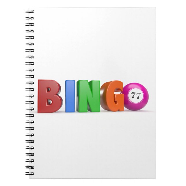 Caderno Espiral bolas de bingo com números definidos (Frente)