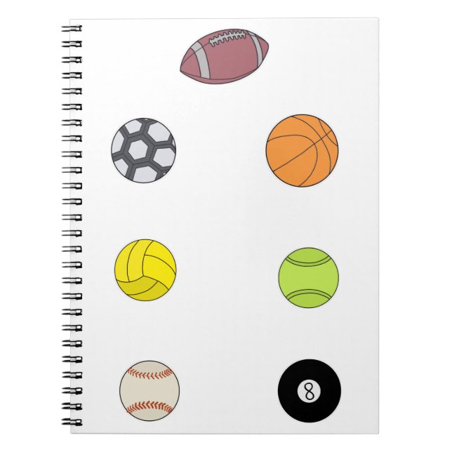 Caderno Espiral Bolas de Esporte (Frente)