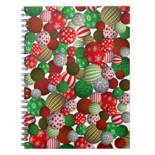 Caderno Espiral Bolas de Natal 3D