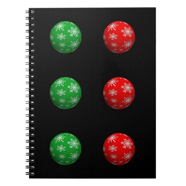 Caderno Espiral Bolas de Natal 3D (Frente)