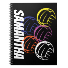 Caderno Espiral Bolas de Vôlei Neon