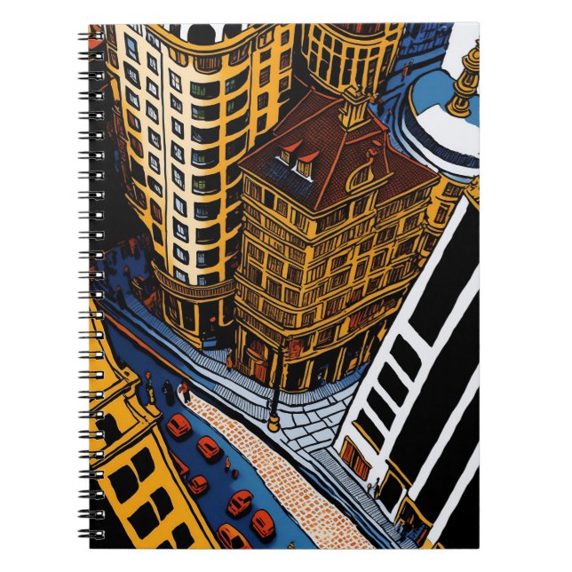 Caderno Espiral Bold Cityscape Illustration Notebook (Frente)