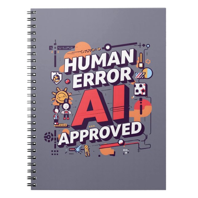 Caderno Espiral Bold “Human Error, AI Approved” Digital Art (Frente)