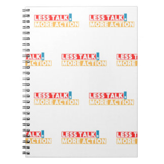 Caderno Espiral Bold Motivational Quote – Less Talk, More Action