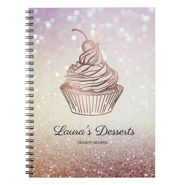Caderno Espiral Boletim de Cupcakes Cakes & Sweets (Frente)