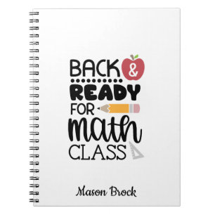 Caderno Espiral Boletim de presente de estudante de matemática en