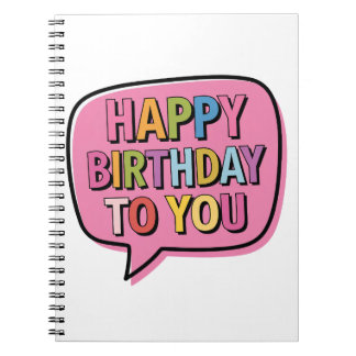 Caderno Espiral Bolha de Aniversário Feliz